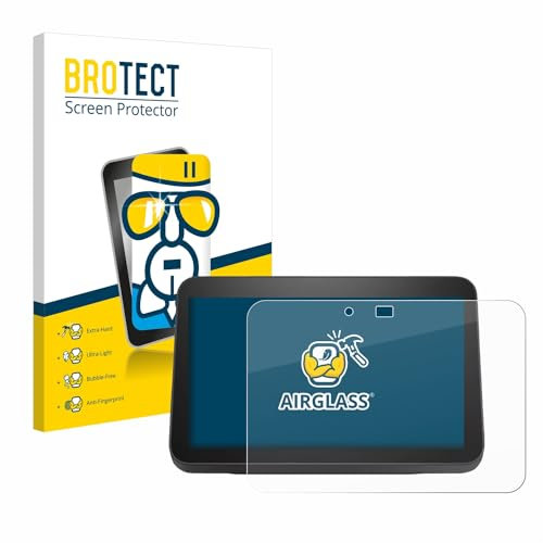 BROTECT Schutzglas für Amazon Echo Show 8 2023 (3. Gen.) Schutzfolie Panzer Folie Glas Displayschutz Made in Germany [Kratzfest 9H, Anti-Fingerprint]
