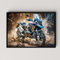 Dekomundo BMW R 1250 GS Motorrad Poster, Leinwandbild oder Bild mit Rahmen, 50x70 cm, Schwarzer Rahmen