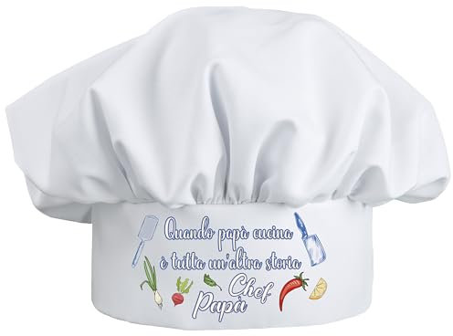 KEÏNELS Idea Regalo Festa del Papà Originale - Cappello da Cuoco Papà Chef - Idee Regali Divertenti Per il Papà - Idea Regalo Gadget Per Cucina Compleanno Uomo per Lui Originali