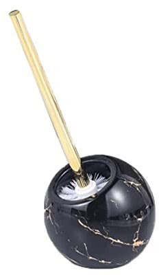 Toilet Brush Bathroom Accessories Ceramic Dome Toilet Brush And Holder Set Floor Standing Decorative Toilet Bowl Brush With Long Handle For Bathroom Toilet Brushes & Holders (Color : Black, Size : 1