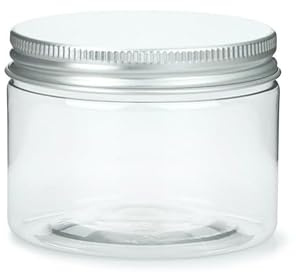 SHOBI Contenitori Alimentari in Polietilene con Coperchio in Alluminio, Barattoli in Plastica Ricaricabili Ermetici per Alimenti con Tappi a Vite (6, 150 ml)
