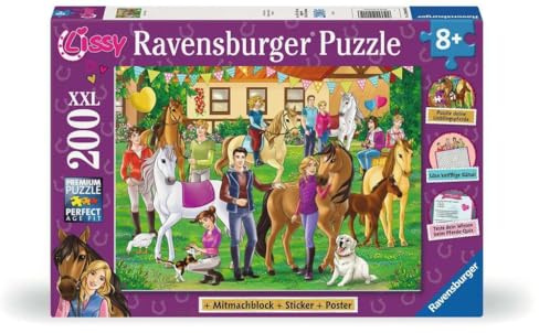 Ravensburger Puzzle Lissy Activity - 200 XXL Teile Puzzle ab 8 Jahre | 200 XXL Teile Lissy Puzzle, Kinderpuzzle ab 8 Jahre, Ravensburger Qualität