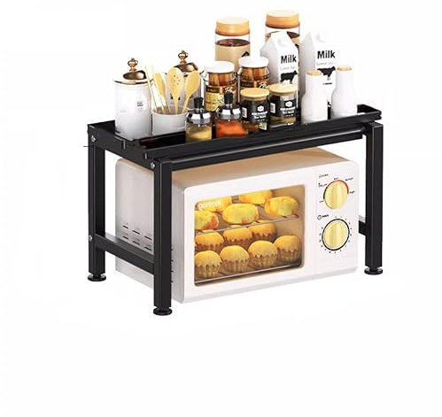 Mikrowellen-Ofenregal, Küchenregal, Mikrowellenständer, Arbeitsplatten-Organizer mit abnehmbarem Tablett, abnehmbares Multifunktions-Mikrowellenregal, für die Aufbewahrung in der Küche zu Hause und