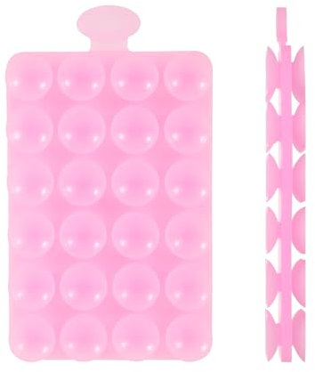 PEUTIER Silicone Bifacciale Supporto per Telefono a Ventosa, Diametro 1,4cm Ventosa per Cellulare Mani Libere Porta Cellulare Auto per Dispositivi Mobili Vetro a Specchio (Rosa Cristallo)