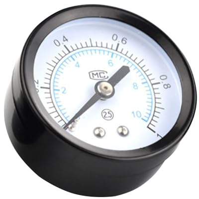Manometer 0-10 Bar Ø50mm 1/4 Zoll BSP Druckluft Wasser | Analoge Druckanzeige mit Messinganschluss für Pumpen und Pneumatik