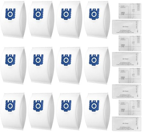 HKFENG Paquete de 12 bolsas 3D Airclean GN para aspiradora Miele Hoover Bags Classic C1, Complete C2, Complete C3, S227, S270, S240, S400, S2, S5, S8 Series (12 bolsas GN)