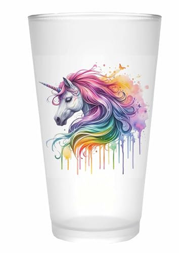 Merchandise for Fans Trinkglas |Saftglas | Glas | Becher | matt | 450ml - Fantasy Mystery Einhorn 62
