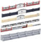 Overdrive-Racing H0 1:87 Steinmauer Mauerzaun Gartenmauer Set Für Modelbau Landschaftsbau Modeleisenbahn, Mauerset:Pfeiler-Mauer-Zaun Set 23cm, Farbe:Dunkelgrau