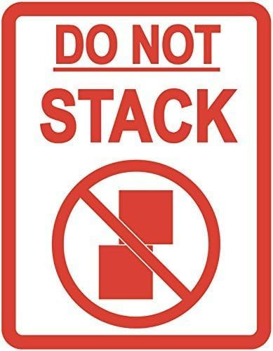 Price Stickers 'Do Not Stack' Warning Stickers, Bright Red, Pack of 200 | 83 x 103 mm, Permanent Adhesive, High Visibility, Strong Bond, Warehouse Handling, Packing, Shipping and Storage