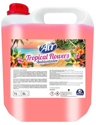 SANJOMA Ambientadores De Hogar Y Oficina | Neutralizador De Olores Duradero Con Aromas Naturales | Ambientador Profesional Para Uso Industrial Y Doméstico |Garrafa de 5L, Aroma Flores Tropicales