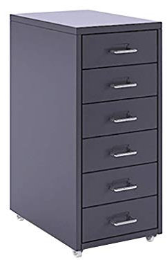 Seitlicher Aktenschrank in grauer Farbe, kaltgewalzter Stahl, Aktenschrank mit Schubladen, 41 x 28 x 69 cm