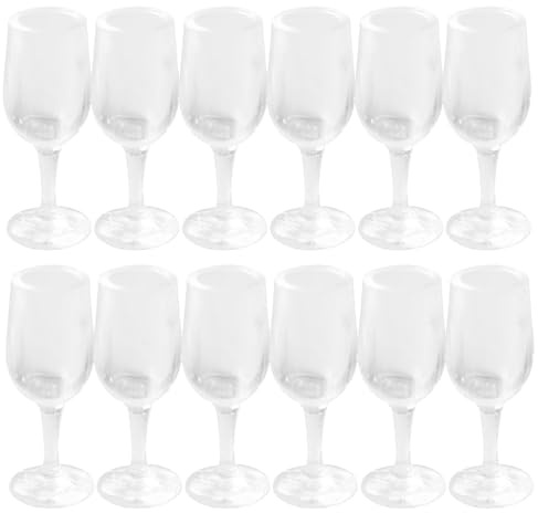 Abaodam 24Pcs Mini Cocktail Glasses Drink Cups Dollhouse Kitchen Decoration | 1:12 Scale Dollhouse Miniature Goblets DIY Home Bar Decor Toy Doll Food Accessories Plastic Wine Glass