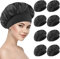 Mecool 8 Pcs Adjustable Shower Caps for women | Reusable Satin Hair Bonnet for Sleeping | Elastic Bathing Shower Cap for Long Hair | Shower Accessories for Women | Night Hair Cap | Bath Hair Bonet