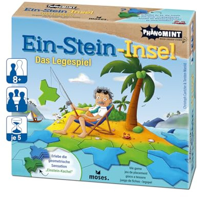 moses. PhänoMINT EIN-Stein-Insel – Das Legespiel mit 50 Aufgaben & 3 Schwierigkeitsstufen, Lernspiel & Logik-Puzzle, Denkspiel für Kinder ab 8 Jahren, White