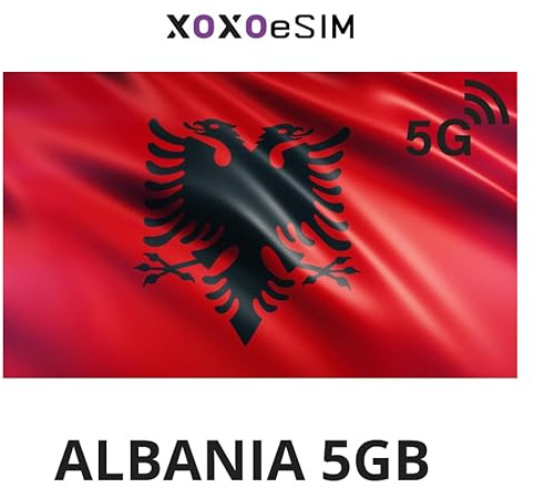 eSIM Karte Albanien Mobiles Internet in Albanien 5GB 30 Tage OHNE REGISTRIERUNG