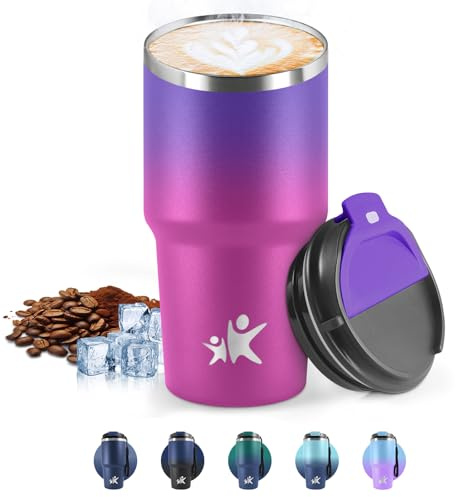 HoneyHolly Termos Caffè 600 ML, Tazza termica Riutilizzabili Prova di Perdite, Bicchiere Termico, Acciaio Inox 304, Travel Mug per Caffè Caldo e Freddo, Latte e Tè