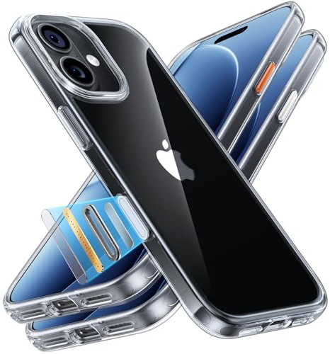 TORRAS Diamond Durchsichtig für iPhone 17 Hülle mit Kameratastenschutz, 100% Anti-Vergilbung & HD Clear, 3,66m Zertifizierte Militärschutz, 9H+ Kratzfeste Handyhülle für iPhone 17 Case Transparent