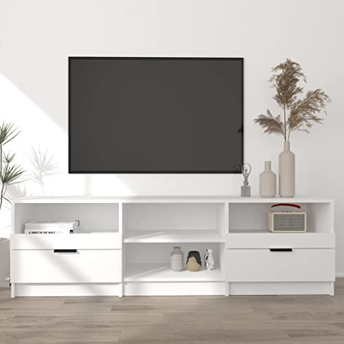 RMIHSJG Mobile TV bianco Mobile TV Mobile Consolle con cassetti, 150 x 33,5 x 45 cm, in legno