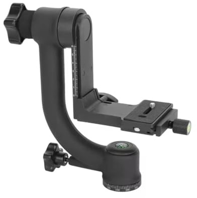 Aluminum Alloy Gimbal Tripod Head with 1/4 Quick Release Plate - 360° Rotating Ball Head, Smooth Pan & Tilt for DSLR, Live Streaming, Bird Watching, Outdoor Shooting Stabilizer, Camera Stabilizer