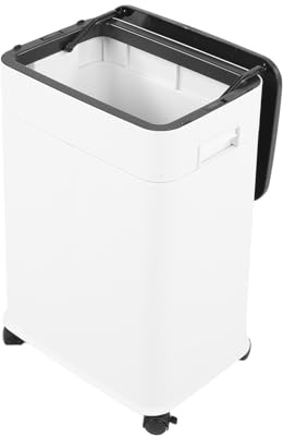 MENDUNER Poubelle de Cuisine Blanche de 20 L, Poubelle Réglable en Hauteur avec Roulettes Lisses, Seau Intérieur Amovible, Moderne de 5,3 Gallons pour la Maison, la Cuisine, le