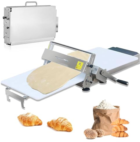 Hopfällbar Degpress För Hembagerier, Deglaminator Och Kavlingsmaskin I Rostfritt Stål 0-25 mm Justerbar Tjocklek, Manuell Degpress För Croissanter Och Pizza TYPE400