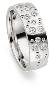 Kolibri Rings Damenring 15 Zirkonia Steine Sterling Silber 925 Verlobungsring - Inkl. Gravur und Etui