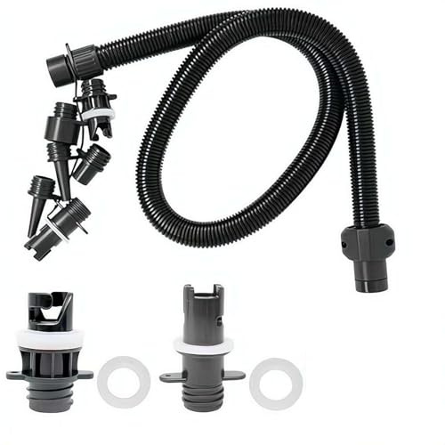 Paddle Board Pump Adapter Set, Sup Air Pump Hose with 7 Nozzles for Inflatable Paddleboard, Boat, Tent, Pool, Paddle Board Accessories Replacement Parts for Electric SUP Pumps, Rafts, Kayak