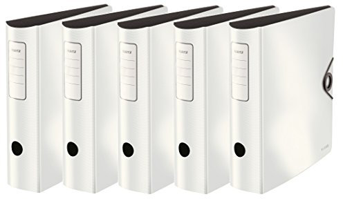 Leitz 104710 Qualitäts-Ordner 180° Active Solid, breit (A4, weiß | 5er Pack, 1)