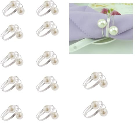 10Pcs Silber Perle Serviette Schnalle Hoop Serviettenringe Serviettenhalter für Hochzeit Hotel Tisch Dekoration