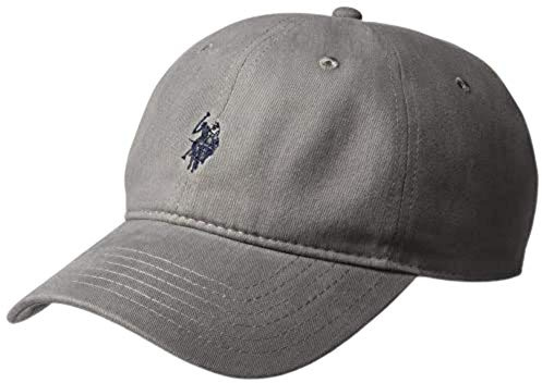 U.S. Polo Assn. Herren Baseballmütze aus gewaschenem Twill, Baumwolle, verstellbar, Pony-Logo und gebogener Krempe, schiefergrau, Einheitsgröße