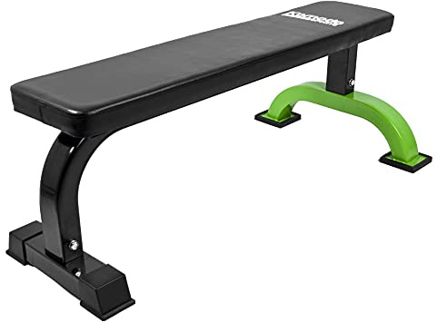 Komodo Flat Weight Bench Home Gym Weightlifting Workout | Max weight 250kg including user, 110cm back support