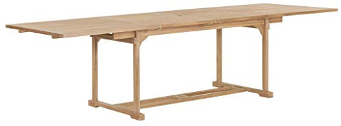 Festnight Ausziehtisch Teakholz (180-280) cm | Ausziehbarer Esstisch | Massivholz Gartentisch | Wetterfest Holztisch für Garten Terrasse Balkon Outdoor