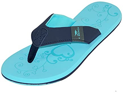 MADSea Damen Zehenstegpantolette Beach Woman | Zehentrenner Flip Flop Thong Sandale Badelatschen | Sommer Strand, hellblau/dunkelblau, 36 EU