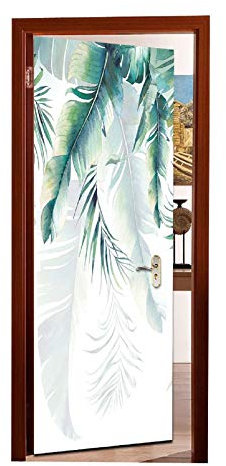 izielad 3D Tür Tapete Wandbilder Wandaufkleber Palme für Heimdekoration Selbstklebendes Vinyl Abnehmbare Kunst Tür Aufkleber 95X215CM