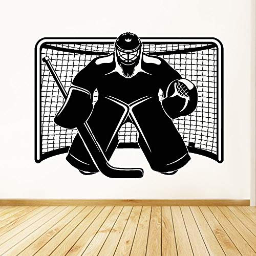 Opprxg Sport Wandaufkleber Art Deco Eishockey Torhüter Spieler Vinyl Wandtattoo Wohnzimmer Home Decor108x84cm