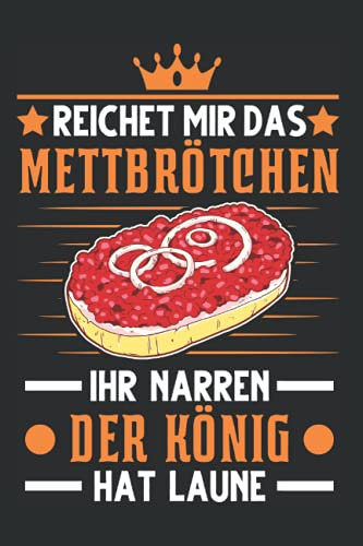 Mettbrötchen Notizbuch: Mettbrötchen König Mett Mettigel Hackepeter / 6x9 Zoll / 120 karierte Seiten Seiten
