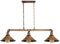 Retro Style Pewter, Brass & Copper Metal 3 Way Bar Over Table Water Pipe Style Ceiling Light Fitting Vintage Industrial Suspended Pendant Lamp for Living Room (Gebürstetes Kupfer, Mit Glühbirne)
