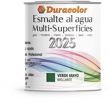 Esmalte al Agua Multi Superficie - Color Verde Mayo - 750 ml - Acabado Brillante - Sin Olor - Resistente a Golpes, Roces y Manchas - Antioxidante - Rápido Secado - Duracolor