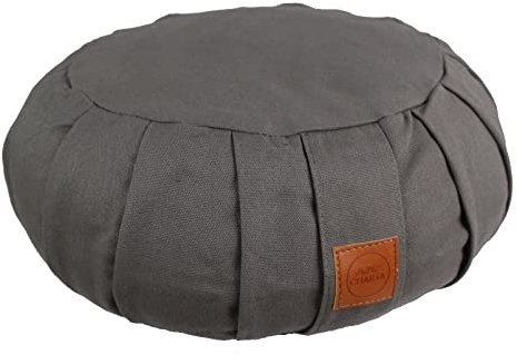 CHAKTA Yogakissen Meditationskissen Zafu 100% Baumwolle gefüllt m. 100% Bio Dinkelspelzen aus Österreich. Yoga Meditation mit purem Komfort und Stabilität