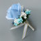 4 Stück Ansteckblume Hochzeit mit Anstecknadel Seidenband,Künstliche Rose Blume Hochzeitsbrosche,Hochzeit Zubehör Brautaccessoires,Boutonniere für Hochzeiten Bankette Jubiläumsdaten (blauer See)