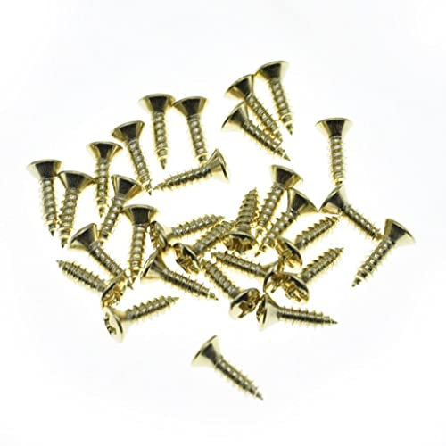 KAISH 30 Stück Premium Edelstahl # 3 x 3/8 Zoll Gitarre Bass Schlagbrett Schrauben Rückplatte Schraubschalter Platte Schrauben für USA Gibson Les Paul/SG Gold