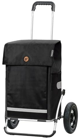 Andersen Einkaufstrolley - klappbar - 61 Liter - Aufhängung für Einkaufswagen - belastbar 50 kg - Aluminium - Trolley - Luft-Rad Ø 25 cm - Cargo Shopper XXL Martje schwarz