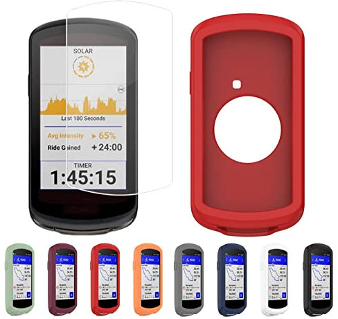 Gesuter Silikon Schutzhülle Für Garmin Edge 1040 Mit Displayschutzfolie, Hülle Für Edge 1040, Hülle Aus Weichem Silikon, Fahrrad GPS Schutzhülle – Rot