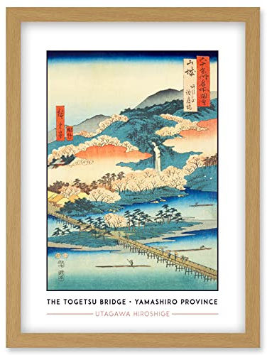 Wee Blue Coo The Togetsu Bridge in Arashiyama Yamashiro Province Utagawa Hiroshige Japanese Woodblock Classic Collection Artwork Framed Wall Art Print A4