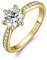 JewelryPalace Klassisch 7.5mm 1.5ct Rundschliff Moissanite Solitär Promise Ring Damen, Verlobungsring Damenring Ringe Silber 925 mit Stein für Frauen, Simulierte Diamant Jubiläum Eheringe Vergoldet 51