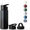 Vinsun Trinkflasche Edelstahl 500ml - Strohhalm, Trinköffnung, Drehverschluss - auslaufsicher, Kohlensäure geeignet - Thermosflasche Sport, Outdoor, Fahrrad, Büro, Wandern