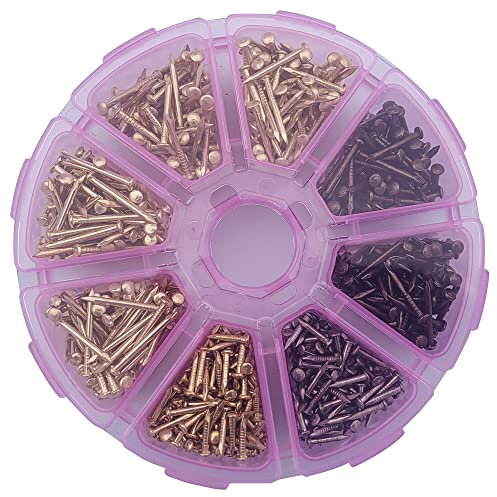 Kleine Mini-Nägel, String-Kunst-Set, Linienmalerei-Zubehör-Set mit winzigen Holznägeln für DIY-Projekte, Messington, Bronze, Silber, 3 Größen, 1,5 x 10 mm, 1,5 x 16 mm, 1,5 x 19 mm, 1000 Stück