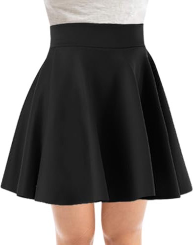 PopCouture Minigonna da donna a vita alta, taglie dalla 40 alla 58, Nero , 52-54