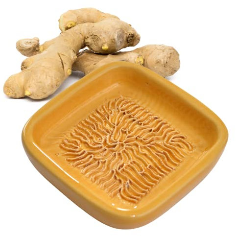 ANCKERAMIC® Ceramico Reibe – Muskatreibe, Knoblauchreibe, Ingwerreibe aus Keramik, Handarbeit, Designed in Finnland (IndischGelb)