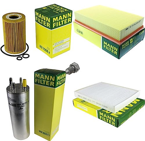 EISENFELS Filter Set Inspektionspaket erstellt mit MANN-FILTER Ölfilter HU 7008 z, Luftfilter C 32 191, Kraftstofffilter WK 857/1, Innenraumfilter CU 2842, Verschlussschraube